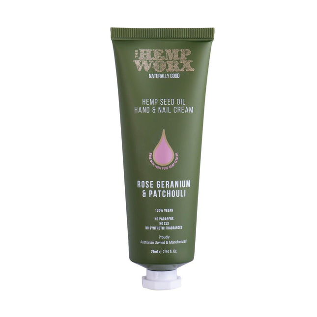 Hemp Worx Rose Geranium & Patchouli Hand Cream 75 ml - OhYouLuckyDuck.com.au