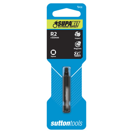 Sutton Screwdriver Bits Square Recess Robertson 3 x 75mm 6 Pack