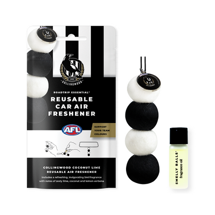Smelly Balls Roadtrip Essential Collingwood Magpies Afl Reusable Car Air Freshener