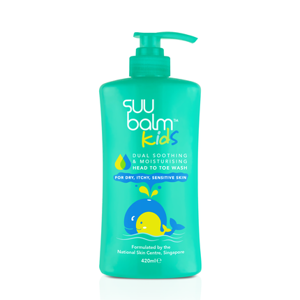 SUU Balm Kids Dual Soothing & Moisturising Head to Toe Wash 420ML - OhYouLuckyDuck.com.au