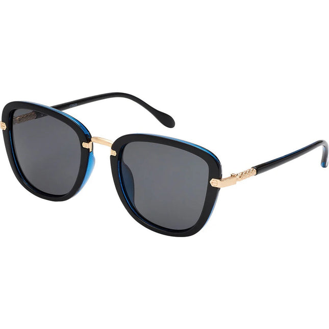 Black Ice Cat Polarised Square Sunglasses Women Xl5746  Blue Black Smoke