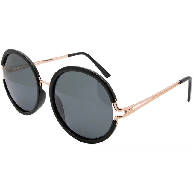 Black Ice Delilah Polarised Round Sunglasses Women Xr5844 Black
