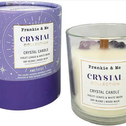 Frankie and Me White Peach & Musk Summer Scented Natural Candle Violet Mint 1.7KG