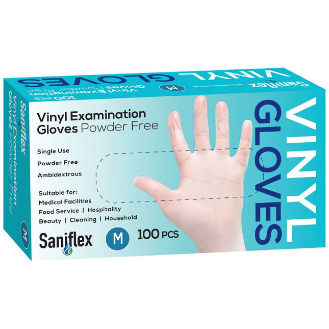 Saniflex Disposable Vinyl Gloves Medium 100PCS