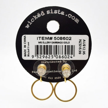 Wicked Sista Gold Tone Modern Design Earrings
