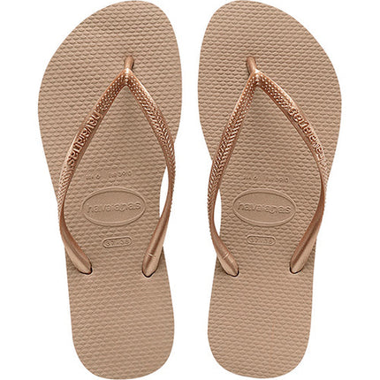 Havaianas Slim Flip Flops in Pink and Rose Gold 35/36