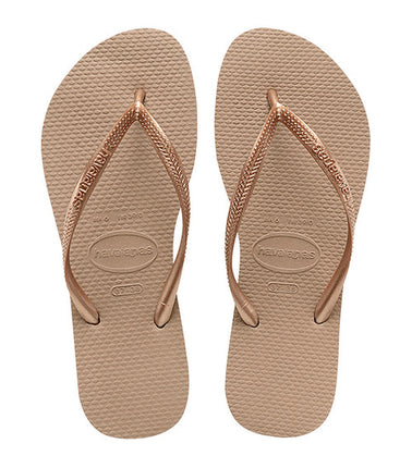 Havaianas Slim Flip Flops in Pink and Rose Gold 35/36