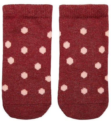 Toshi Jacquard Socks Red with Dots for Babies 6 to 12 Months