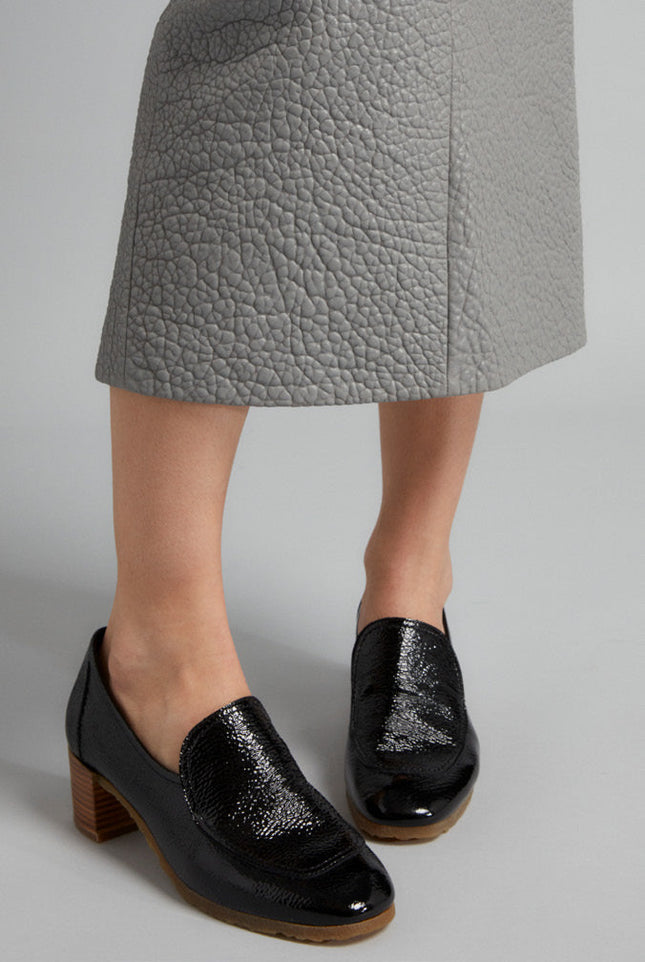 Arche Sample Squako Black Patent Heeled Loafer