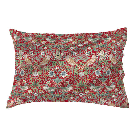 William Morris Strawberry Thief Red Satin Pillow Case 75CM x 53CM