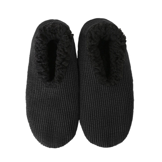 Splosh Snuggups Mens Cord Slippers Black Medium