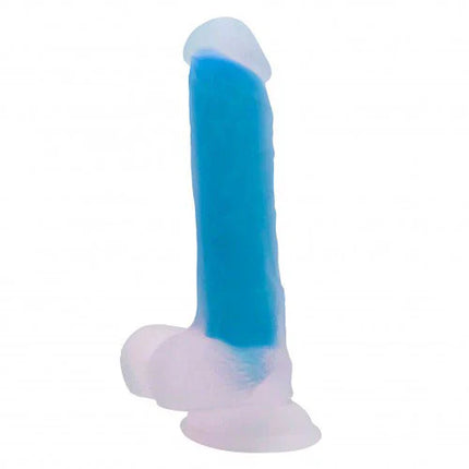 STIM U Glow in the dark double layered Silicone dildo blue - OhYouLuckyDuck.com.au