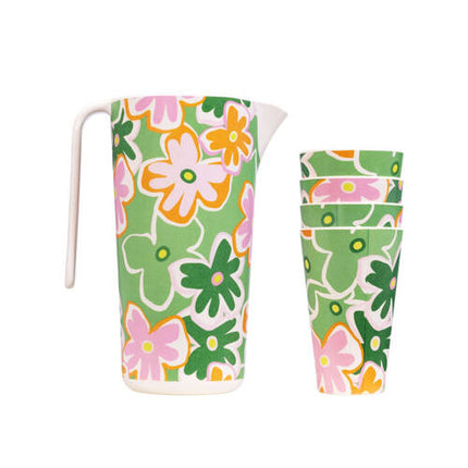 Splosh Summer Pop Bamboo Melamine Jug and Cup Set 5 Piece 2.5L