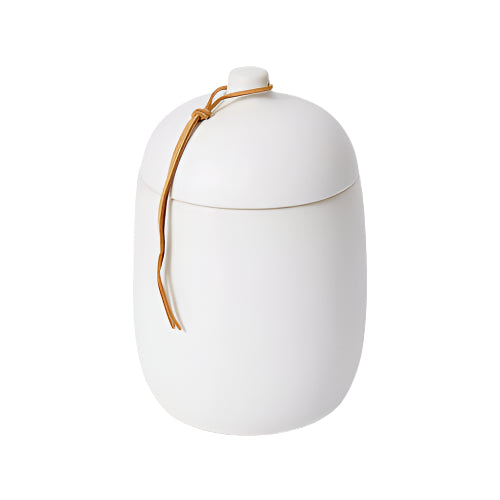 E Style Ceramic Nakano Canister Home Decor 13x19cm - White
