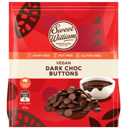Sweet William Dark Chocolate Buttons 300G