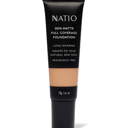 NATIO SEMI-MATTE FULL COVER FOUNDATION HAZELNUT - OhYouLuckyDuck.com.au