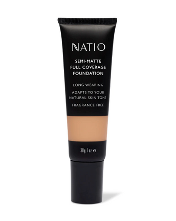 NATIO SEMI-MATTE FULL COVER FOUNDATION HAZELNUT - OhYouLuckyDuck.com.au