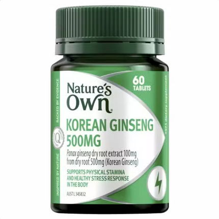 Natures Own Korean Ginseng 500mg 60 Tablet - OhYouLuckyDuck.com.au