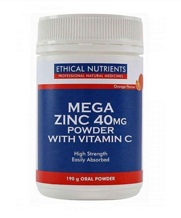 Ethical Nutrients Mega Zinc Powder Raspberry 190G - OhYouLuckyDuck.com.au