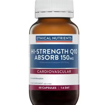 Ethical Nutrients Hi-Strength Q10 Absorb 150MG Caps 60 - OhYouLuckyDuck.com.au