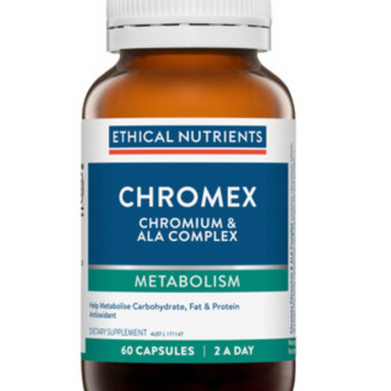 Ethical Nutrients Chromex Chromium ALA Complex 60 Vegecaps - OhYouLuckyDuck.com.au