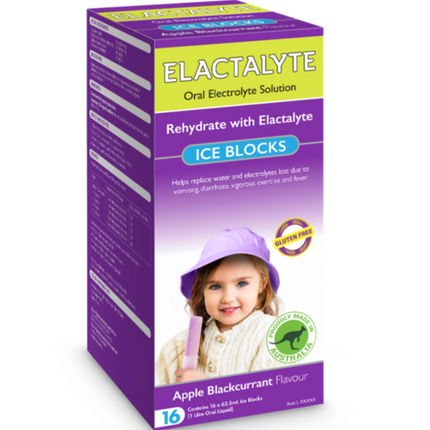Elactalyte Ice Blocks Apple Blackcurrant 16PK - OhYouLuckyDuck.com.au