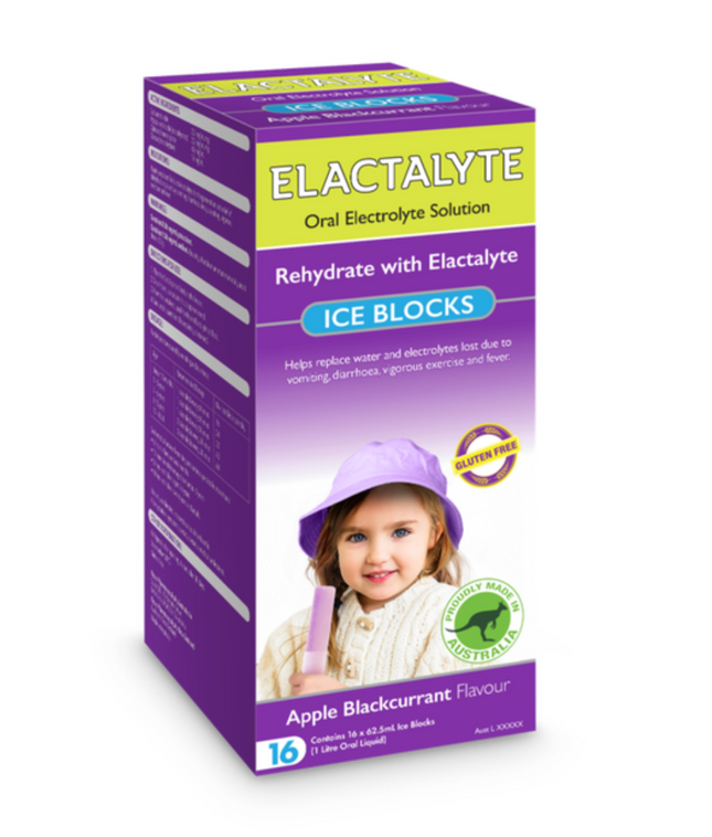 Elactalyte Ice Blocks Apple Blackcurrant 16PK - OhYouLuckyDuck.com.au