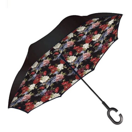 Umberella Bluhen Black Floral