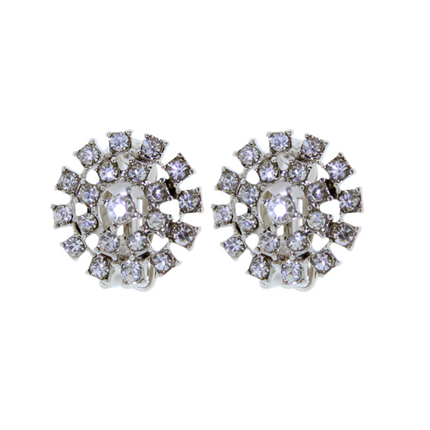 Rossan FE4815 Cubic Zirconia Flower Clip-on