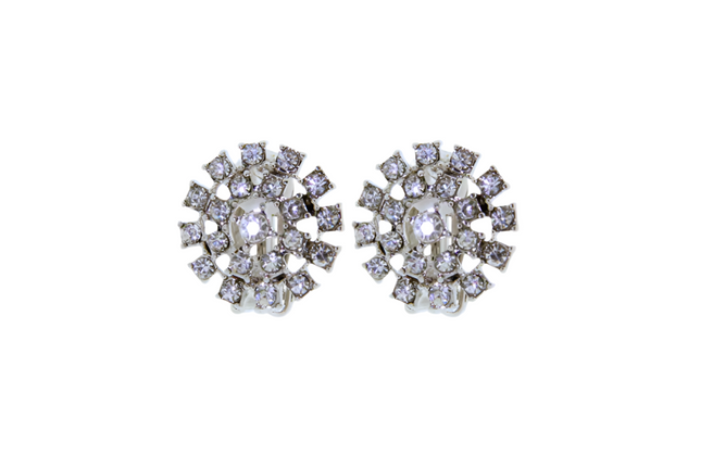 Rossan FE4815 Cubic Zirconia Flower Clip-on