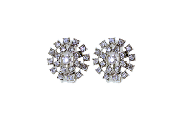 Rossan FE4815 Cubic Zirconia Flower Clip-on