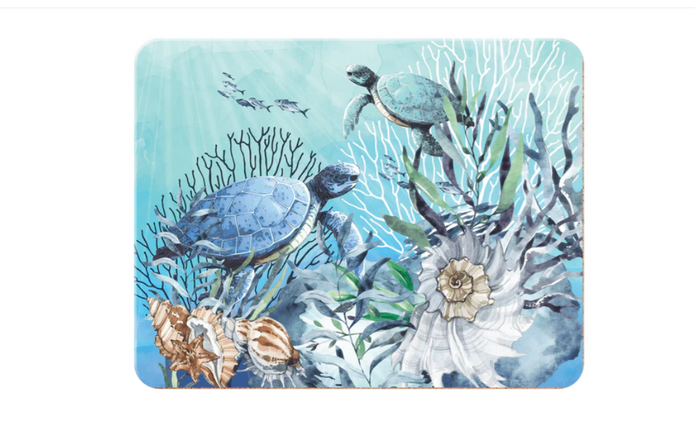 Lisa Pollock Placemat Set Of 6 Turtle Design In Gift Box