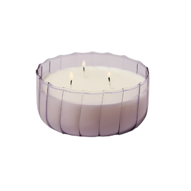 Designworks Collective Ripple Borosilicate Glass Candle Salted Iris 12oz