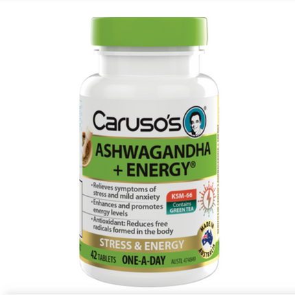Carusos Ashwagandha Plus Energy Tabs 42