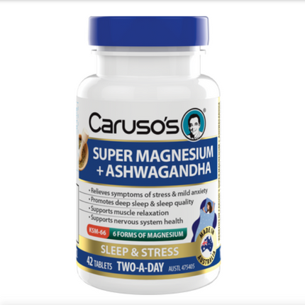 Carusos Super Magnesuim Plus Aswaganda Tabs 42