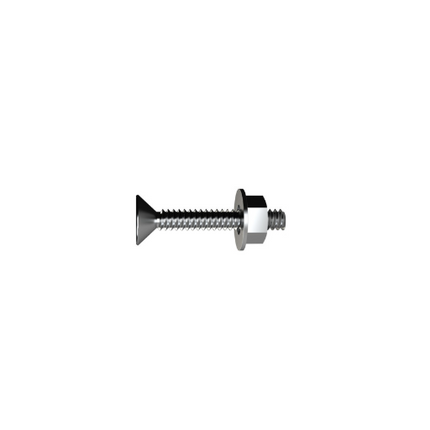 Zenith Bolt & Nut/Washer S/S CSK 3/16 x 2 1/2 4 Pack