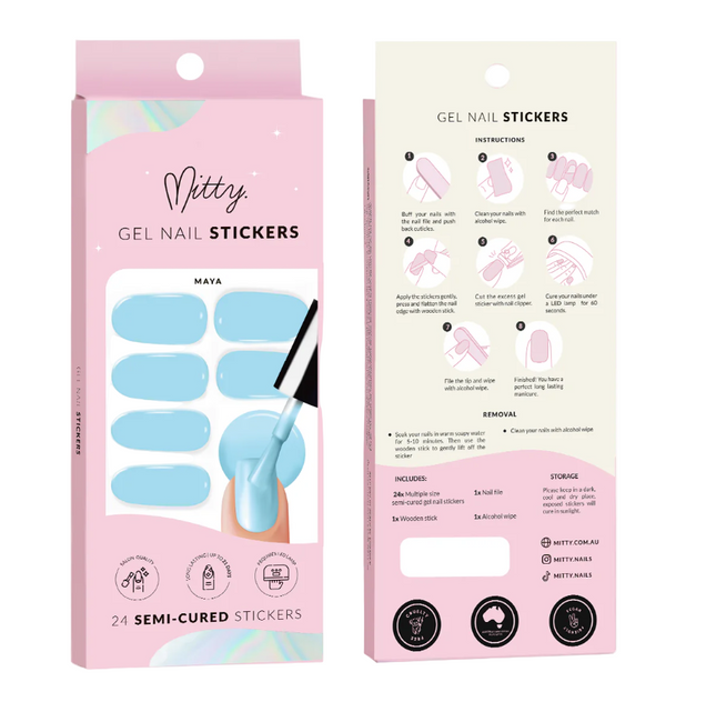 Mitty Semi-Cured Gel Nail Stickers Maya