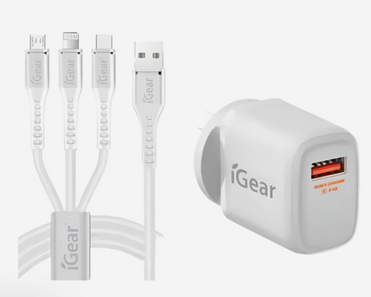 iGear Charger 240V With 3 in 1 Cable