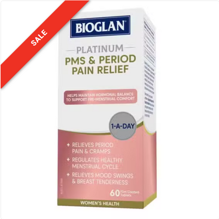 Bioglan Platinum PMS And Period Pain Relief 60 Tablets