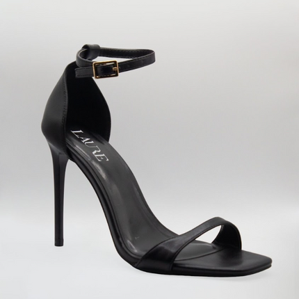 Tanya 10cm Opened Strappy High Heel Black