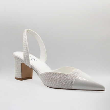 Meriella 6cm Closed Mid Heel White