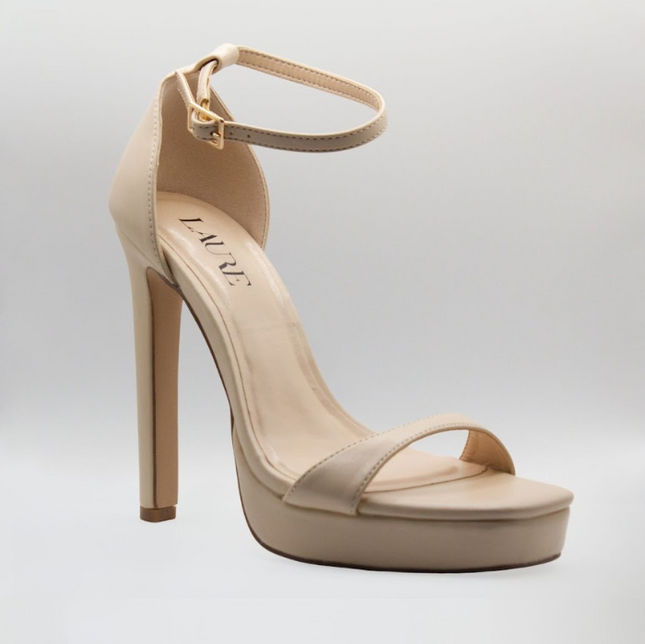 Marianne 12cm Opened Strappy High Heel Nude