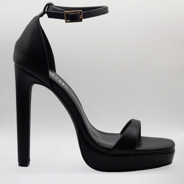 Marianne 12cm Opened Strappy High Heel Black
