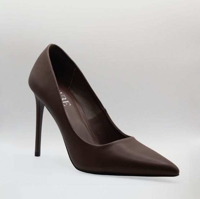 Laure 10cm Closed High Heel Brown