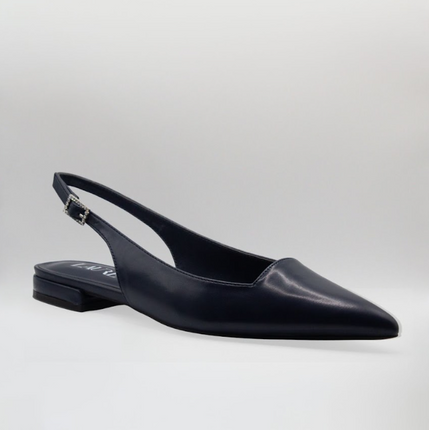 Julie 1cm Closed Flats Navy