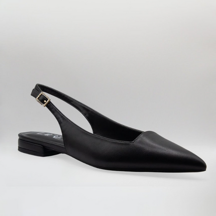 Julie 1cm Closed Flats Black