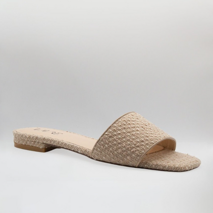 Ella Open Toe Flats Nude