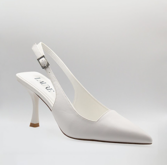 Dominique 6cm Closed Mid Heel White