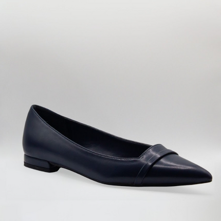 Chloe 1cm Closed Flats Navy