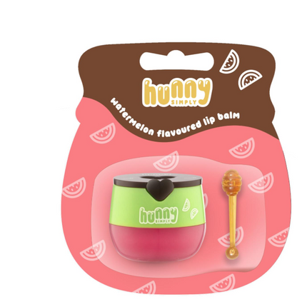 Hunny Simply Watermelon Flavoured Honeypot Lip Balm for Dry Chapped Lips 6.5 G